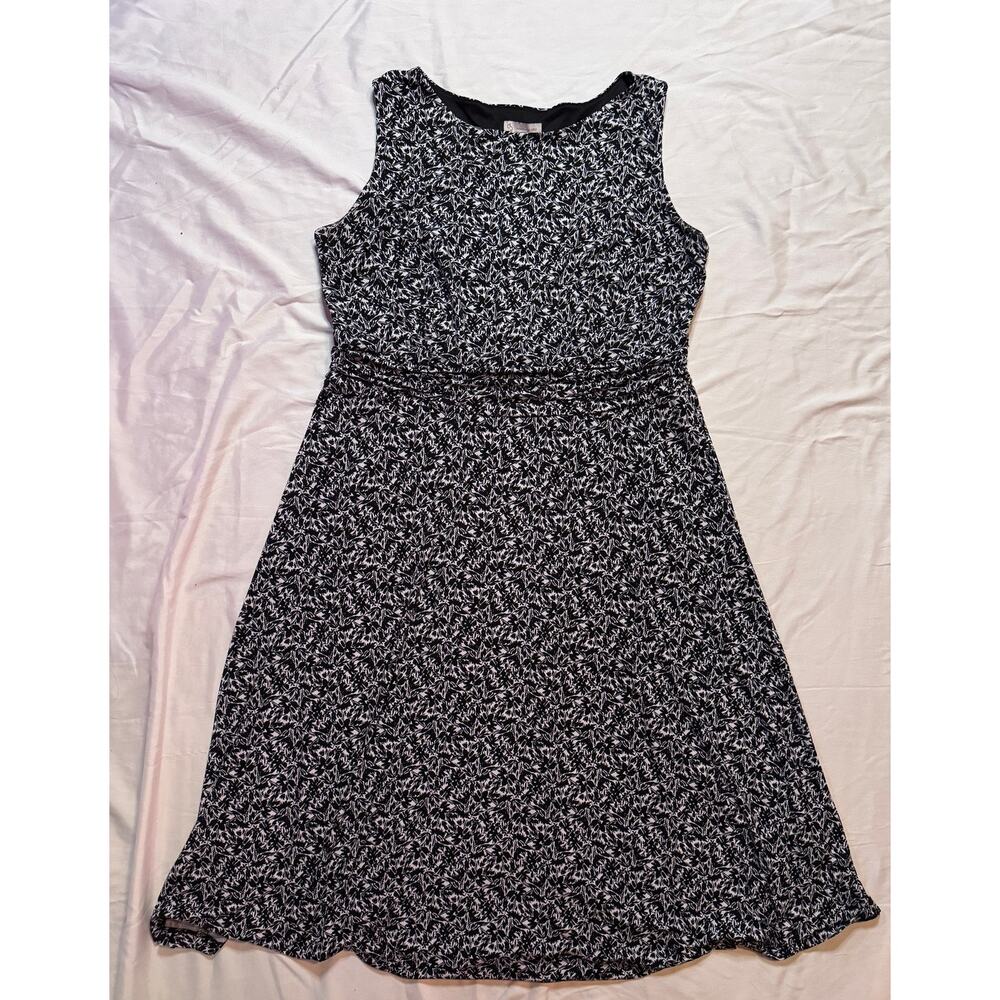 DB established womens black white floral dress plus size 1X